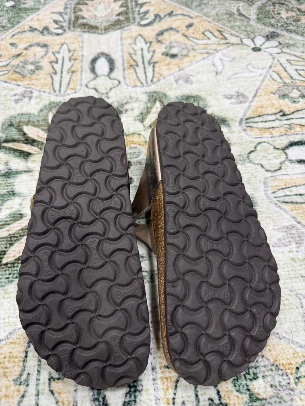 Birkenstock Metallic Rose Gold Thong Sandals